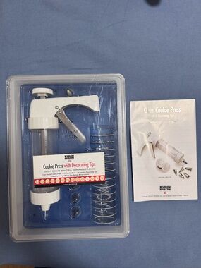 Kuhn Rikon Clear Cookie Press 14 Discs 6 Tips Case Complete Kit